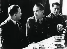 Adolf Hitler in conversation with German air force fighter ace Adolf Galland, 1941