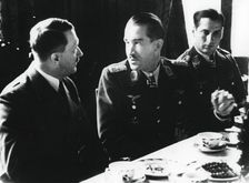 Adolf Hitler in conversation with German air force fighter ace Adolf Galland, 1941