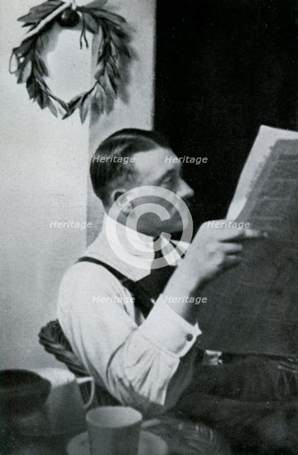 Adolf Hitler in his cell in the Landsberg fortress, Bavaria, Germany, 1924. Artist: Unknown