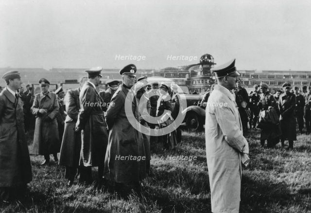 Adolf Hitler inspecting the captured Le Bourget airfield, Paris, France, 23 June 1940. Artist: Unknown