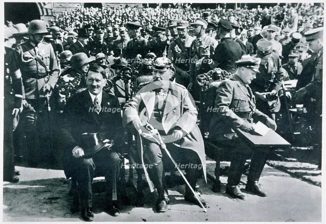 Adolf Hitler, President von Hindenburg and Hermann Goering, Tannenberg, Germany, 1933. Creator: Unknown.