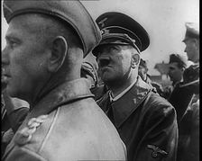 Adolf Hitler Standing With a Group of Other Male German Military Commanders, 1939. Creator: British Pathe Ltd