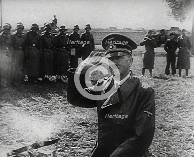 Adolf Hitler Saluting German Troops, 1941. Creator: British Pathe Ltd.