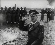 Adolf Hitler Saluting German Troops, 1941. Creator: British Pathe Ltd