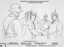 Adolf Hitler shaking hands with President von Hindenburg on the State Day of Honour, 1934. Creator: Unknown