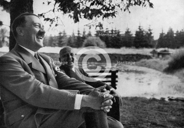 Adolf Hitler taking a travel break in the Harz mountain range, Germany, 1936. Artist: Unknown