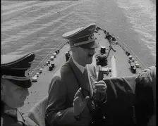 Adolf Hitler, the German Leader, On Board an Italian Navy Battleship at a Naval Review..., 1937. Creator: British Pathe Ltd