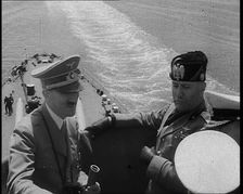 Adolf Hitler, the German Leader, On Board an Italian Navy Battleship at a Naval Review..., 1937. Creator: British Pathe Ltd