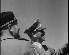 Adolf Hitler, the German Leader, and Benito Mussolini, the Italian Leader, talking, 1937. Creator: British Pathe Ltd