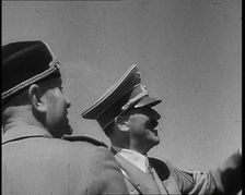 Adolf Hitler, the German Leader, and Benito Mussolini, the Italian Leader, talking, 1937. Creator: British Pathe Ltd
