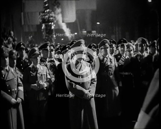 Adolf Hitler, the German Leader, Listening to a Speech by Hermann Goering Along..., 1937. Creator: British Pathe Ltd.