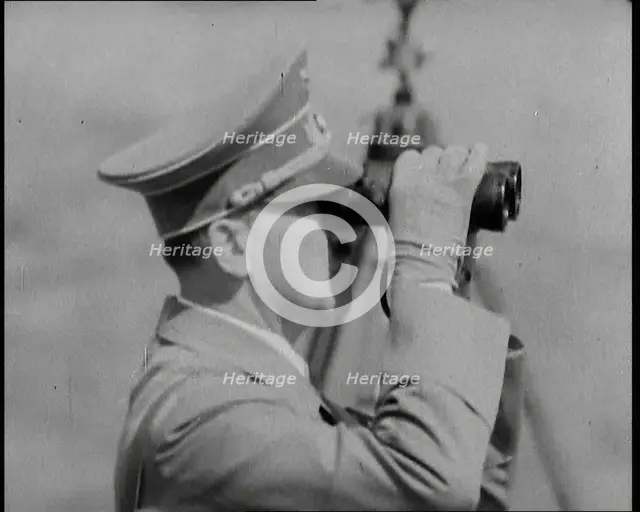 Adolf Hitler, the German Leader Looking Through Binoculars at Army Manoeuvres, 1937. Creator: British Pathe Ltd.