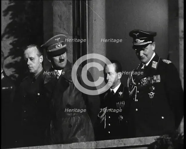 Adolf Hitler, the German Leader, with Hermann Goering and Three Male German..., 1937. Creator: British Pathe Ltd.