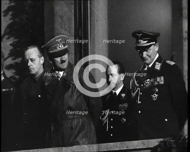 Adolf Hitler, the German Leader, with Hermann Goering and Three Male German..., 1937. Creator: British Pathe Ltd.