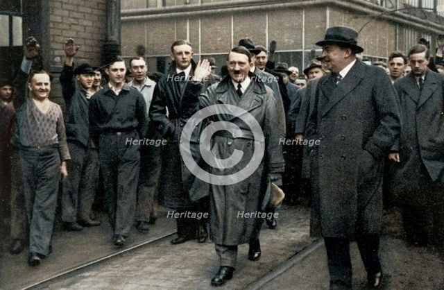 Adolf Hitler visiting industries in the Rhineland and Westphalia, Germany, 1936. Creator: Unknown.