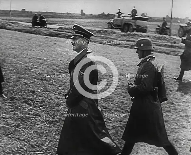 Adolf Hitler Walking Towards German Troops, 1941. Creator: British Pathe Ltd.