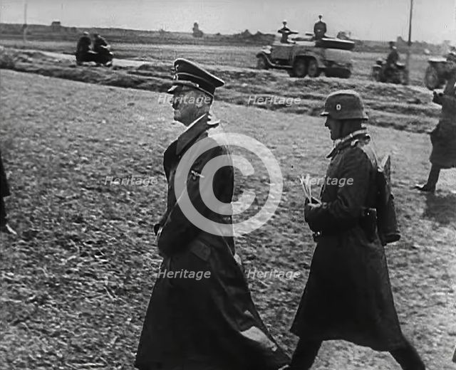 Adolf Hitler Walking Towards German Troops, 1941. Creator: British Pathe Ltd.