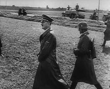 Adolf Hitler Walking Towards German Troops, 1941. Creator: British Pathe Ltd