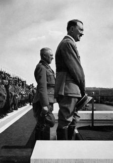 Adolf Hitler with Konstantin Hierl, Nuremberg Rally, Germeny, 1935