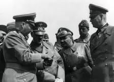 Adolf Hitler with his generals, France, World War II, June 1940