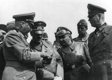 Adolf Hitler with his generals, France, World War II, June 1940