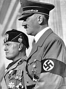 Adolph Hitler (1889-1945) and Benito Mussolini (1883-1945)