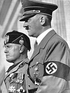 Adolph Hitler (1889-1945) and Benito Mussolini (1883-1945)