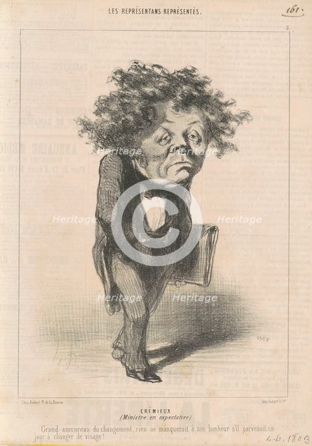 Adolphe Crémieux, 19th century. Creator: Honore Daumier.