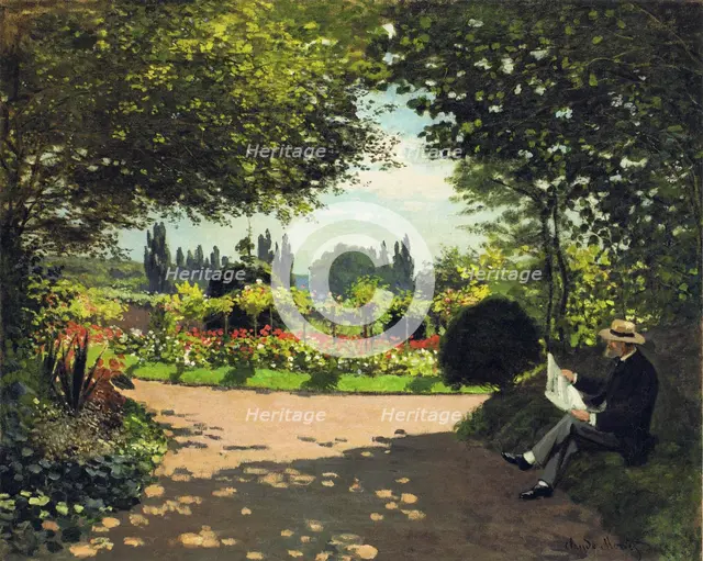 Adolphe Monet in the Garden of Le Coteau at Sainte-Adresse, 1867.