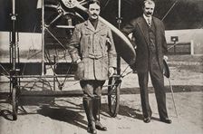 Adolphe Pégoud and Louis Bleriot, French aviators, Brooklands, Surrey, 1913. Artist: S and G