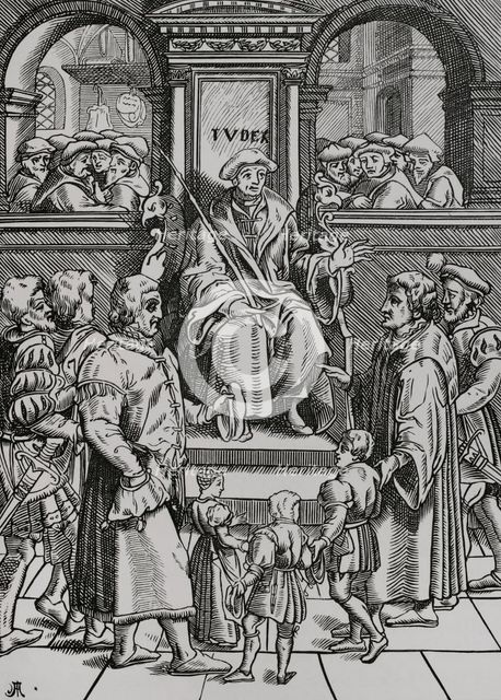 Adoption of orphan children in the Inferior Court of the Great Bailiwick, 1557 (1878). Creator: Unknown.