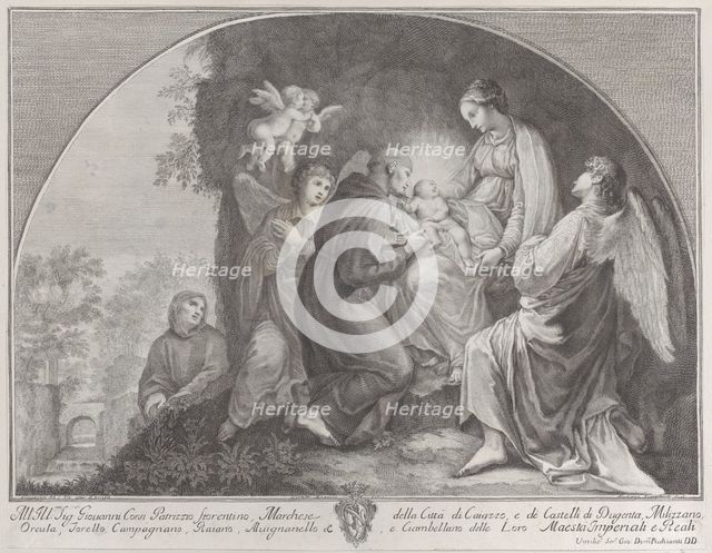 Adoration of Christ by Saint Francis, 1723-59. Creator: Giuliano Giampiccoli.