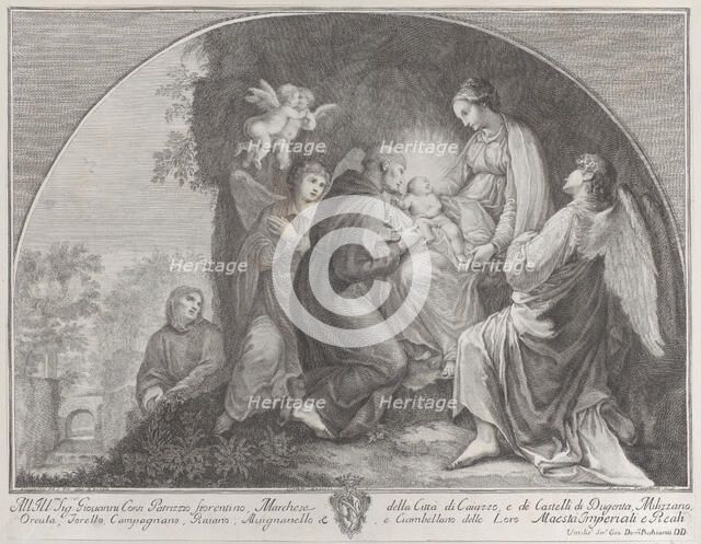 Adoration of Christ by Saint Francis, 1723-59. Creator: Giuliano Giampiccoli.