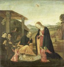 Adoration of the Christ Child, 1485-1520. Creator: Circle of Jacopo del Sellaio