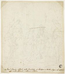 Adoration of the Christ Child, with Saints Joseph, Francis of Assisi, and Augustine..., c. 1820. Creator: Unknown