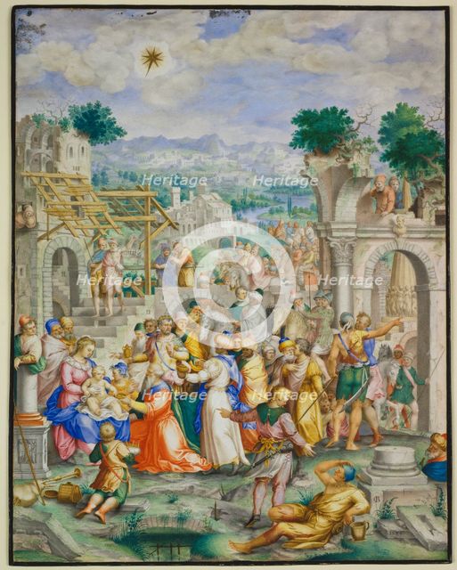Adoration of the kings, 1584. Creator: Giovanni Battista Castello.