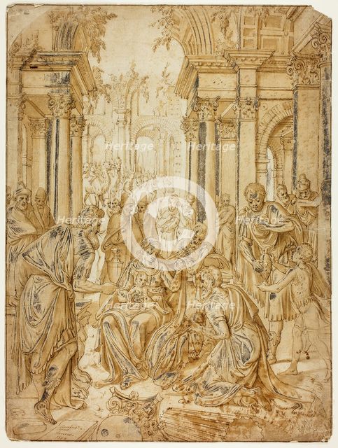 Adoration of the Magi, 1559. Creator: Lambert van Noort.