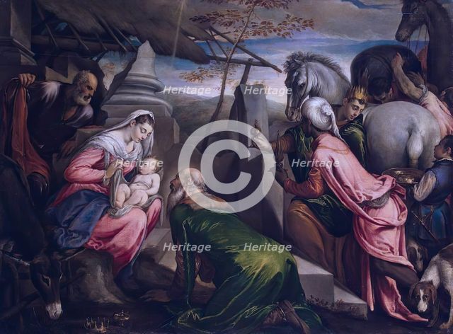 Adoration of the Magi, 1568. Creators: Circle of Jacopo Bassano il vecchio, Francesco Bassano II.
