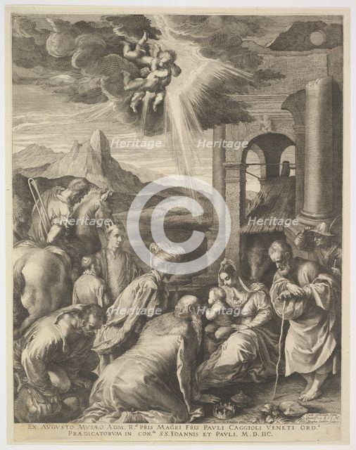 Adoration of the Magi, 1598. Creator: Raphael Sadeler.