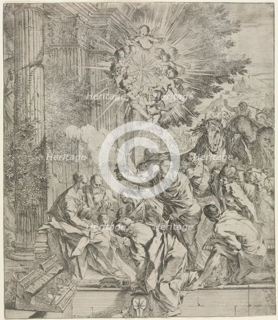 Adoration of the Magi, 1636-1638. Creator: Pietro Testa (Italian, 1612-1650).