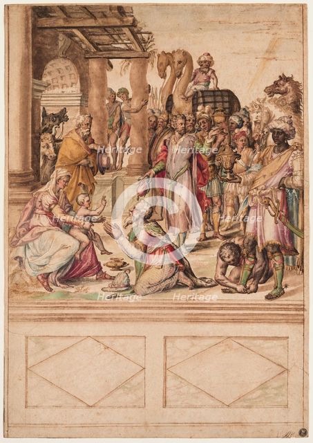 Adoration of the Magi, after 1546. Creator: School of Clovio.