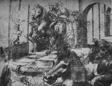 Adoration of the Magi - Architecture and figures in the background on the left c1481 (1945). Artist: Leonardo da Vinci