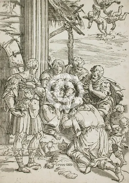 Adoration of the Magi, between 1580 and 1610. Creator: Andrea Andreani.