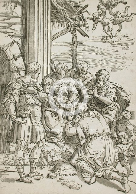 Adoration of the Magi, between 1580 and 1610. Creator: Andrea Andreani.