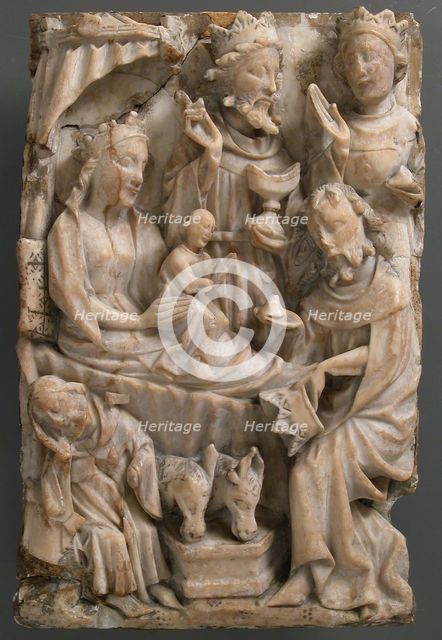 Adoration of the Magi, British, 15th century. Creator: Unknown.