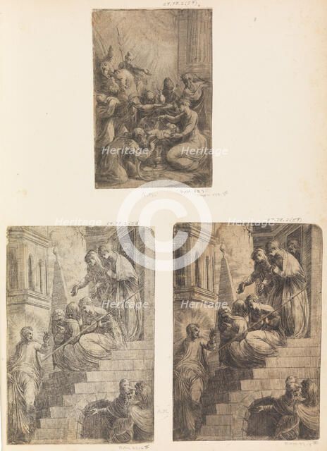 Adoration of the Magi, Christ and the Women on the Staircase, ca. 1541-44 (?). Creator: Andrea Schiavone.