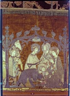 Adoration of the Magi, embroidered on a cloth of gold and silk