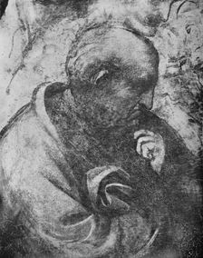 Adoration of the Magi - Head of philosopher on the left c1481 (1945). Artist: Leonardo da Vinci