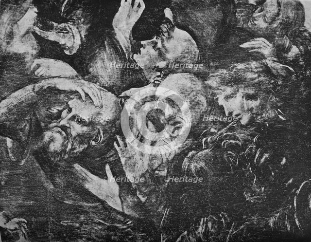 'Adoration of the Magi - Heads of the group behind the kneeling king on the right', c1481 (1945). Artist: Leonardo da Vinci.