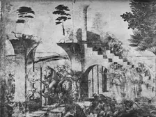 Adoration of the Magi - Horsemen in the middle distance on the left c1481 (1945). Artist: Leonardo da Vinci